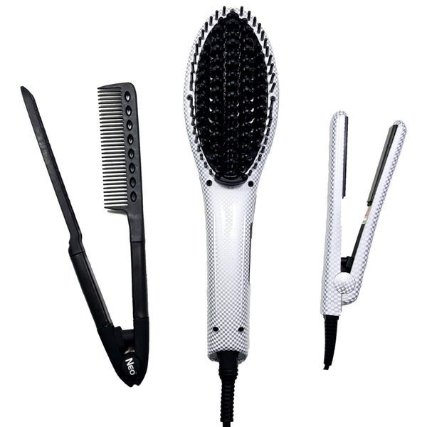 White Pearl Heated Brush Set