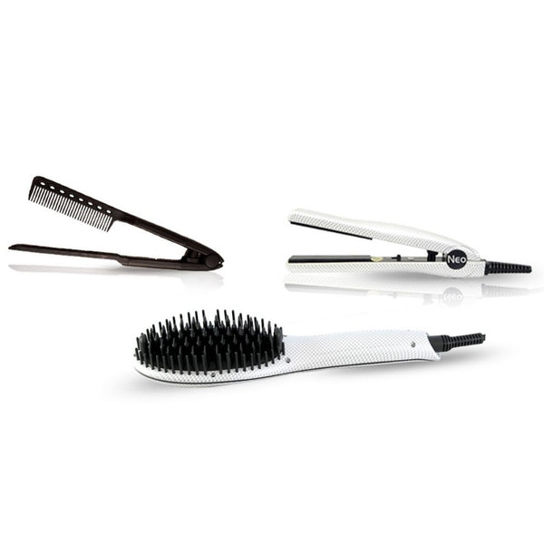 White Pearl Heated Brush Set
