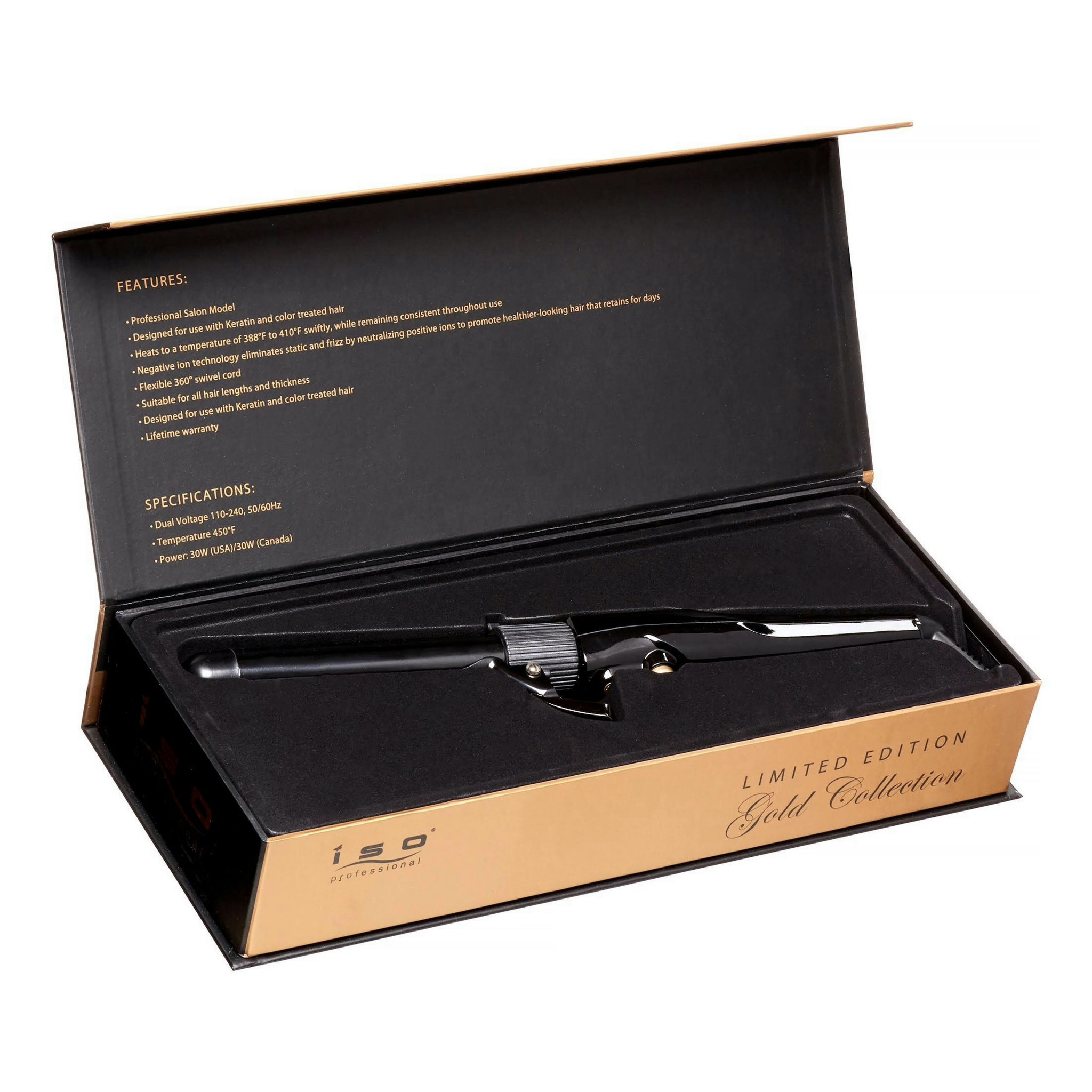 ISO Beauty | Gold Collection 360 Rotating Curling Iron display picture 3