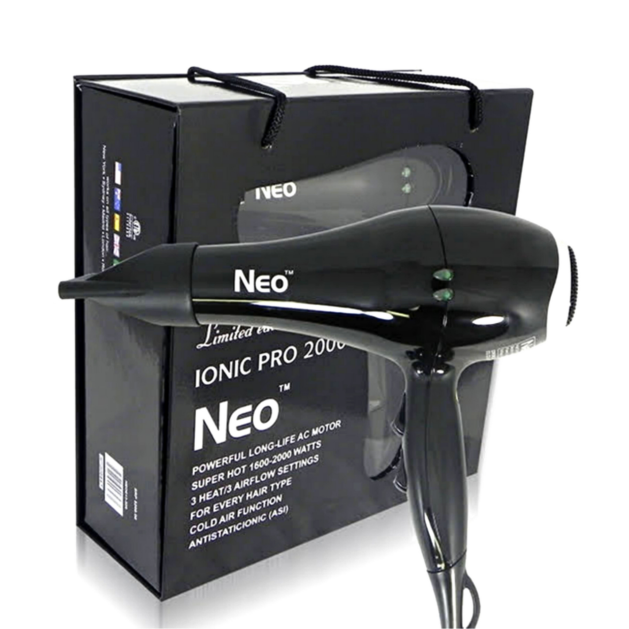 NEO Choice | Black Ionic Pro 2000 Dryer – ISO Beauty
