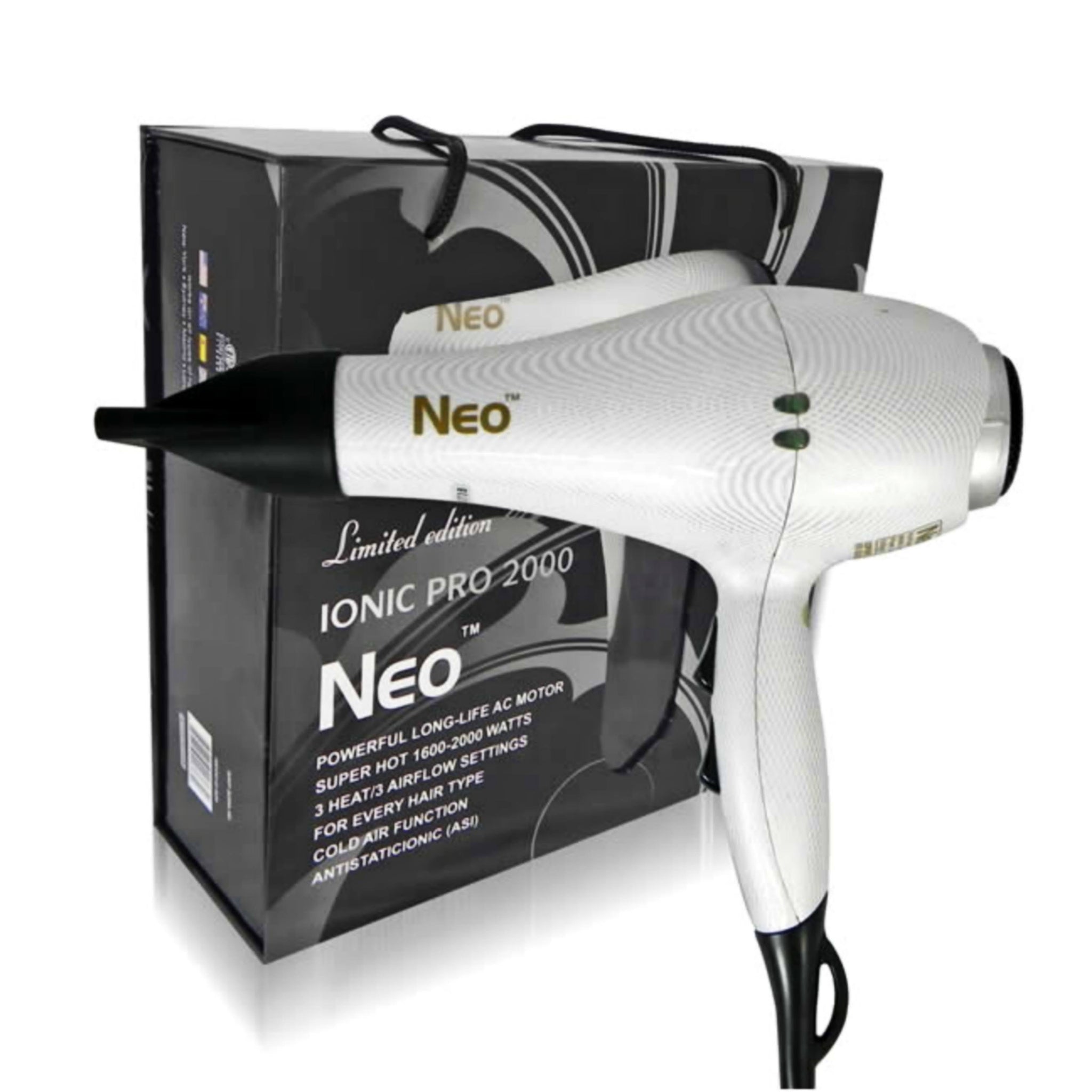 White Ionic Pro 2000 Dryer – ISO Beauty