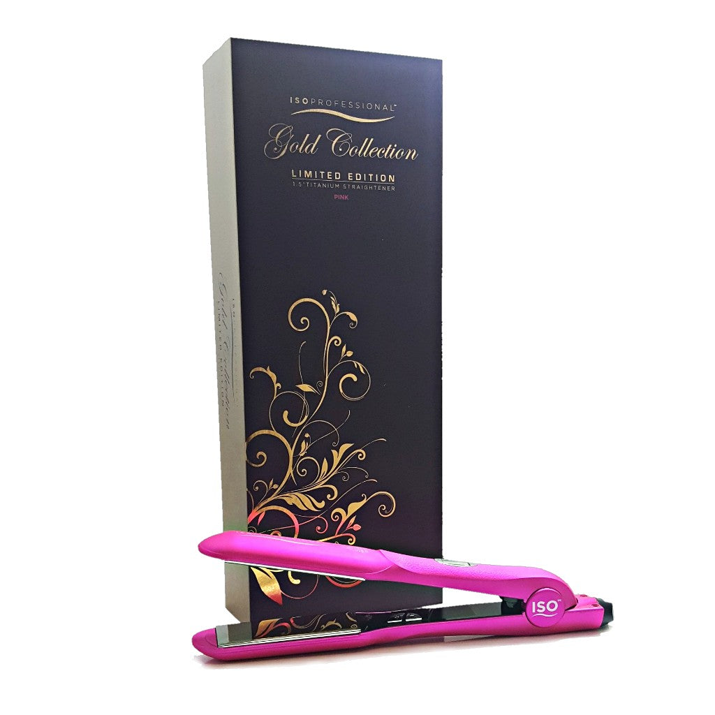 ISO Beauty Rose outlet Gold Flat Iron & Holder w/ Iron Mat