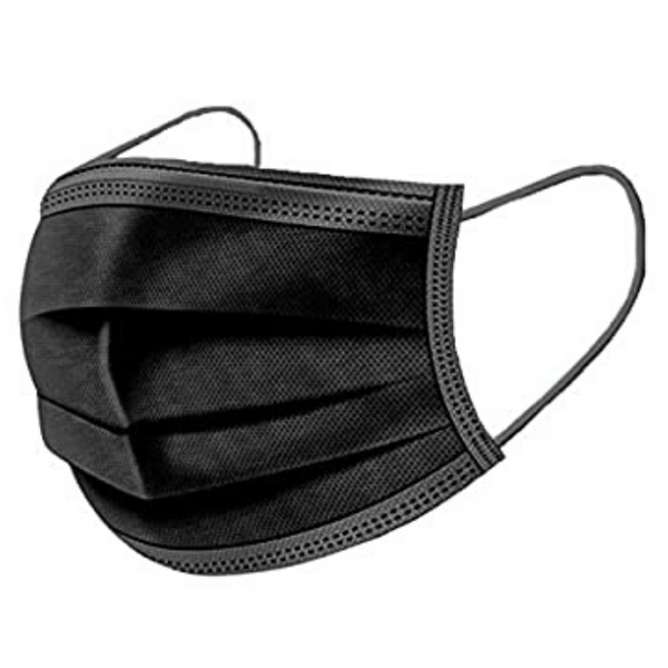 Black 3 Ply Disposable Face Mask