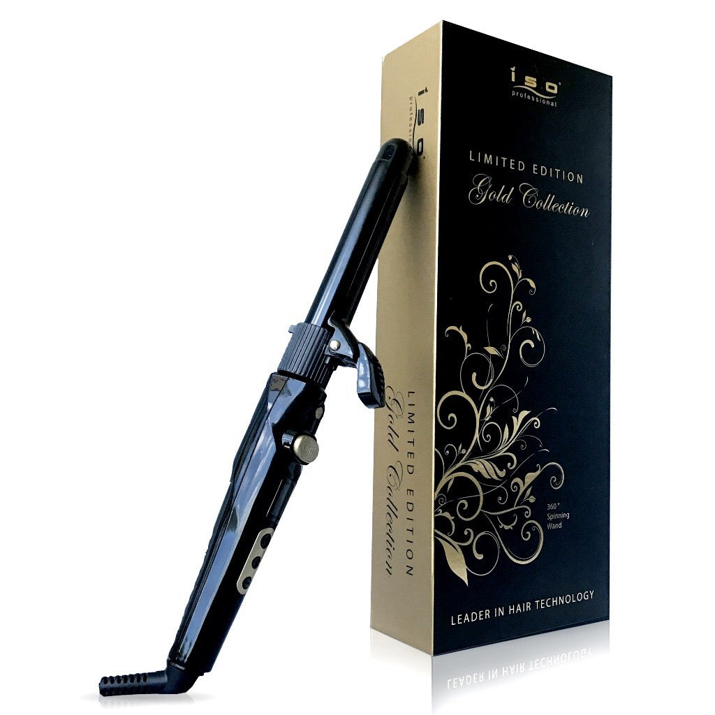 ISO Beauty Gold Collection 360 Rotating Curling Iron